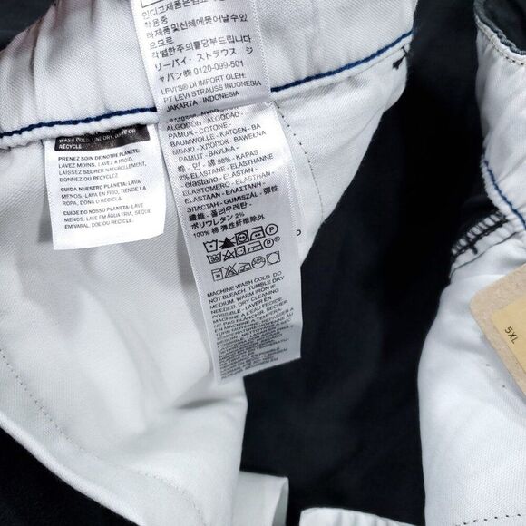 Levi's XX Chino EZ Shorts Elastic Drawstring Waist Black Size 5XL Relaxed Fit - Picture 5 of 9